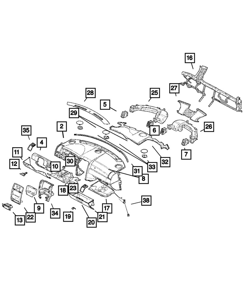 Genuine Mopar Instrument Panel Seal 4595915AA
