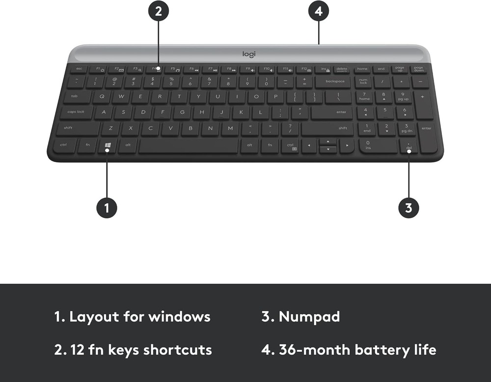 Graphite MK470 Wireless Keyboard and Mouse Combo - Perfect for Windows Users