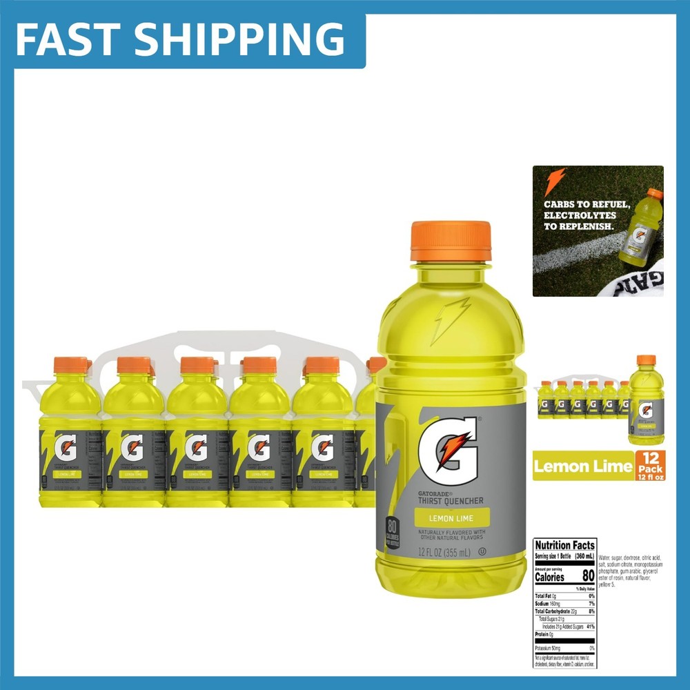 Hydration Essential: 12 Pack Lemon-Lime Electrolyte Drink - 12 Fl Oz Bottles