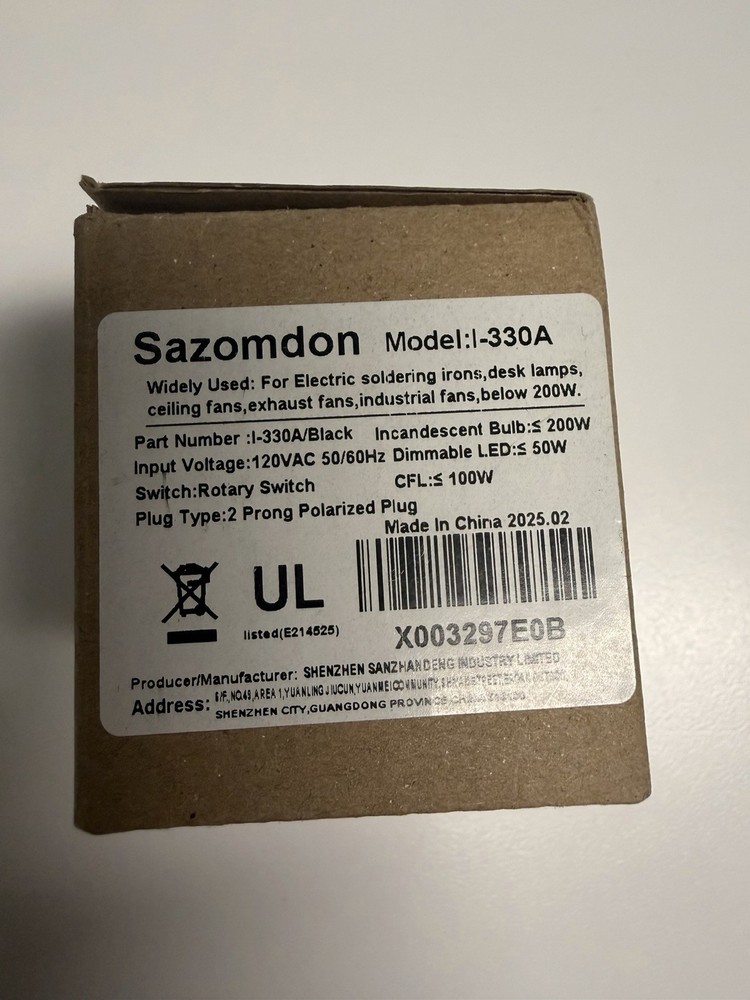 Soldering Iron Temperature Control Power Control Dimmer Switch Plug