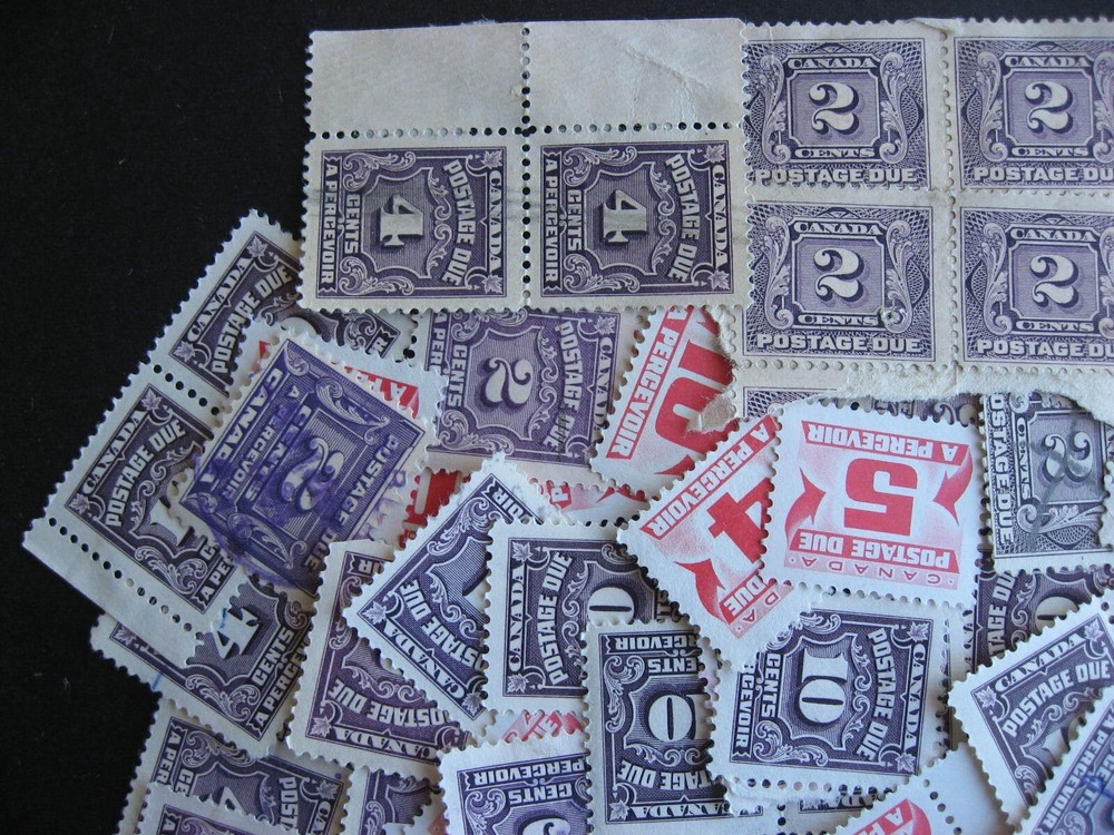 Canada postage due nice wee mixture (some heavy duplication, mixed cond) 100