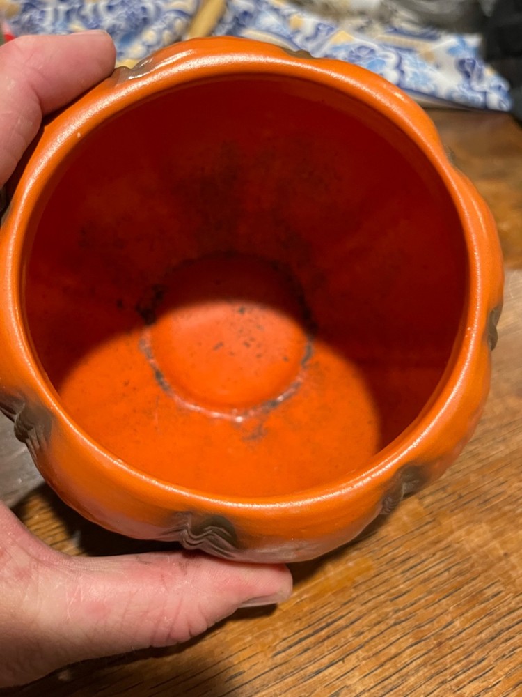 ceramic Jack-o'-lantern planter