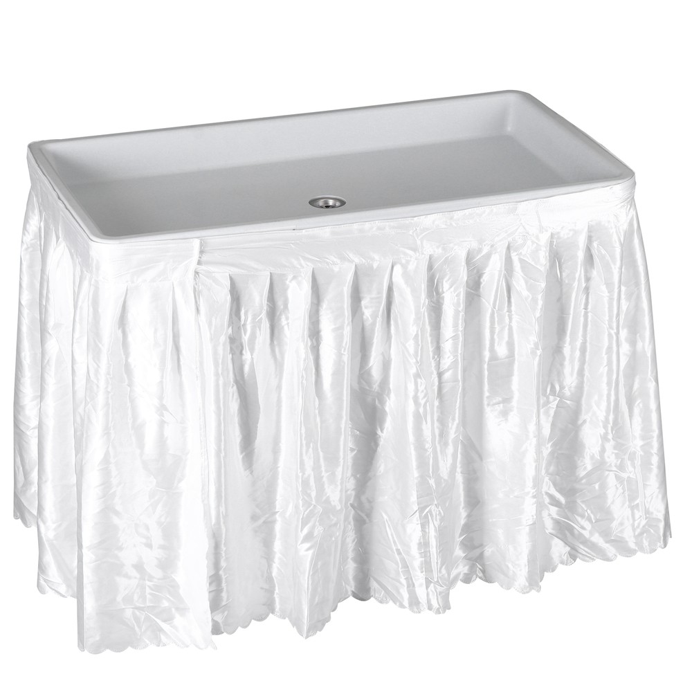 Foldable Party Ice Bin Table with Edge & Skirt Portable Folding Tailgating Table