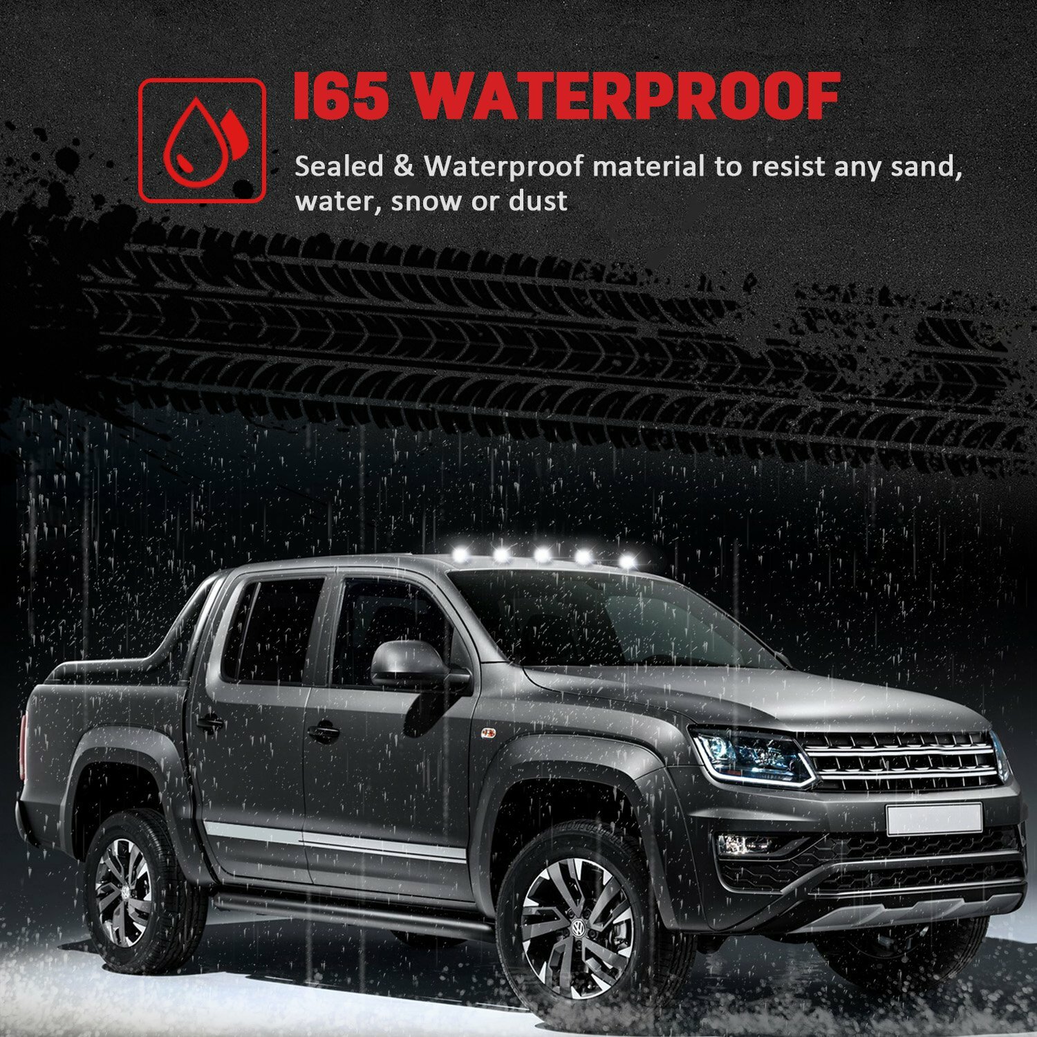 5 Smoke Cab Roof Running Marker Light Cover Lens For Ford F-250 F-350 Super Duty