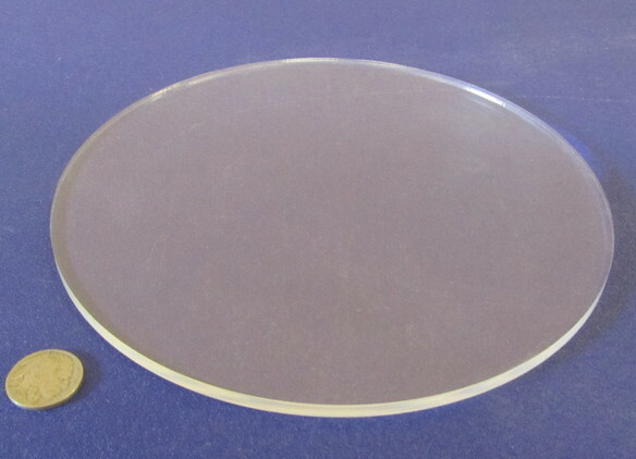 1/4" (.220") Thick x 8.0" Diameter Acrylic Circle Disc Clear