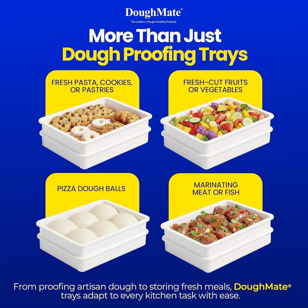 Household Pizza Dough Proofing Kit with Stackable Trays and Plastic Scraper