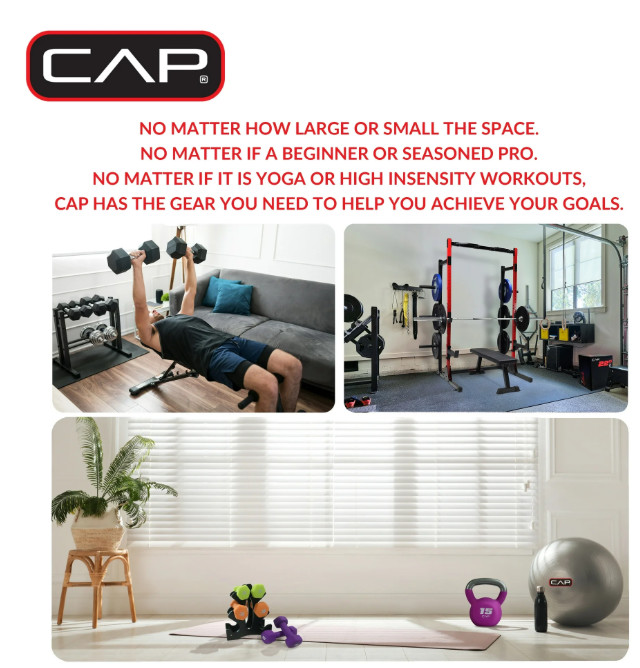 CAP 66lb Multi-Purpose Weight Set Adjustable Dumbbell, Barbell, & Kettle, Black