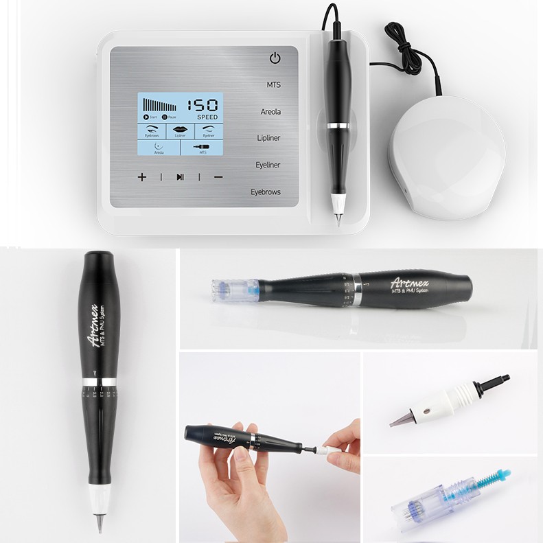 High Quality Artmex Microblading Kit Tattoo Machine V9 + 6pcs Replace Cartridges
