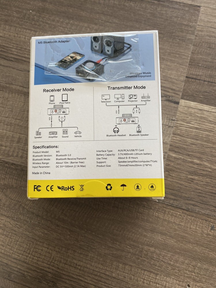 EMUTECK Model M5 Bluetooth Adapter 5.0 Audio Receiver Transmitter/ab