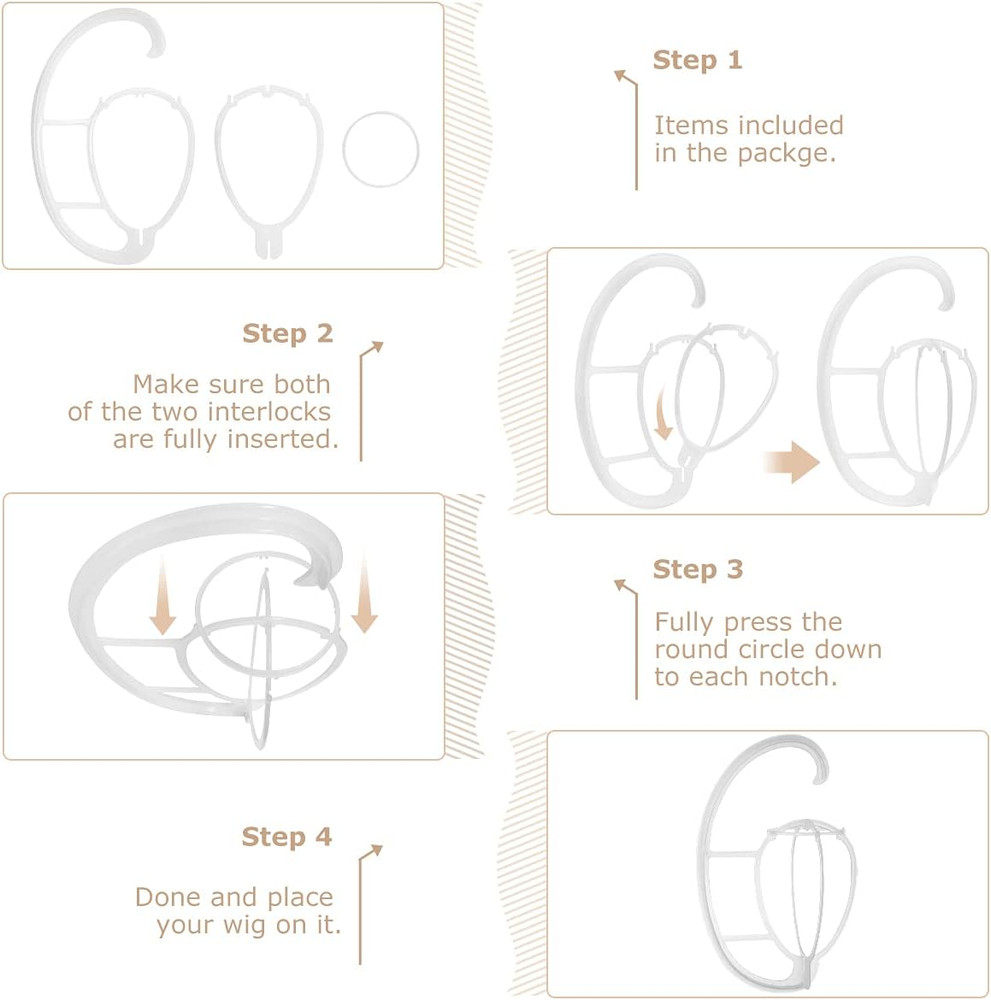 Hanging Wig Stands, Wig Hangers, 2 Sets