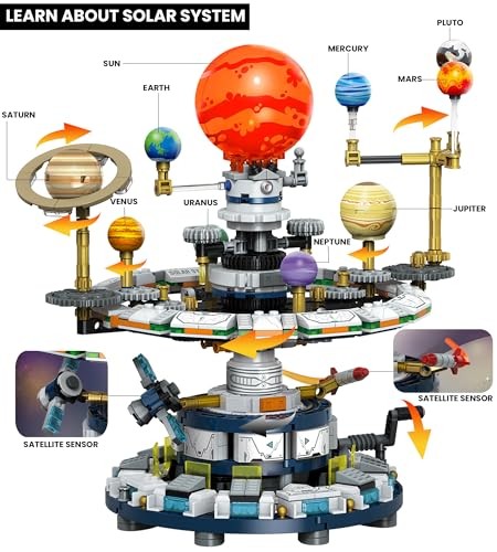 Rotatable Solar System Building Set, Space Exploration Building Blocks Set,
