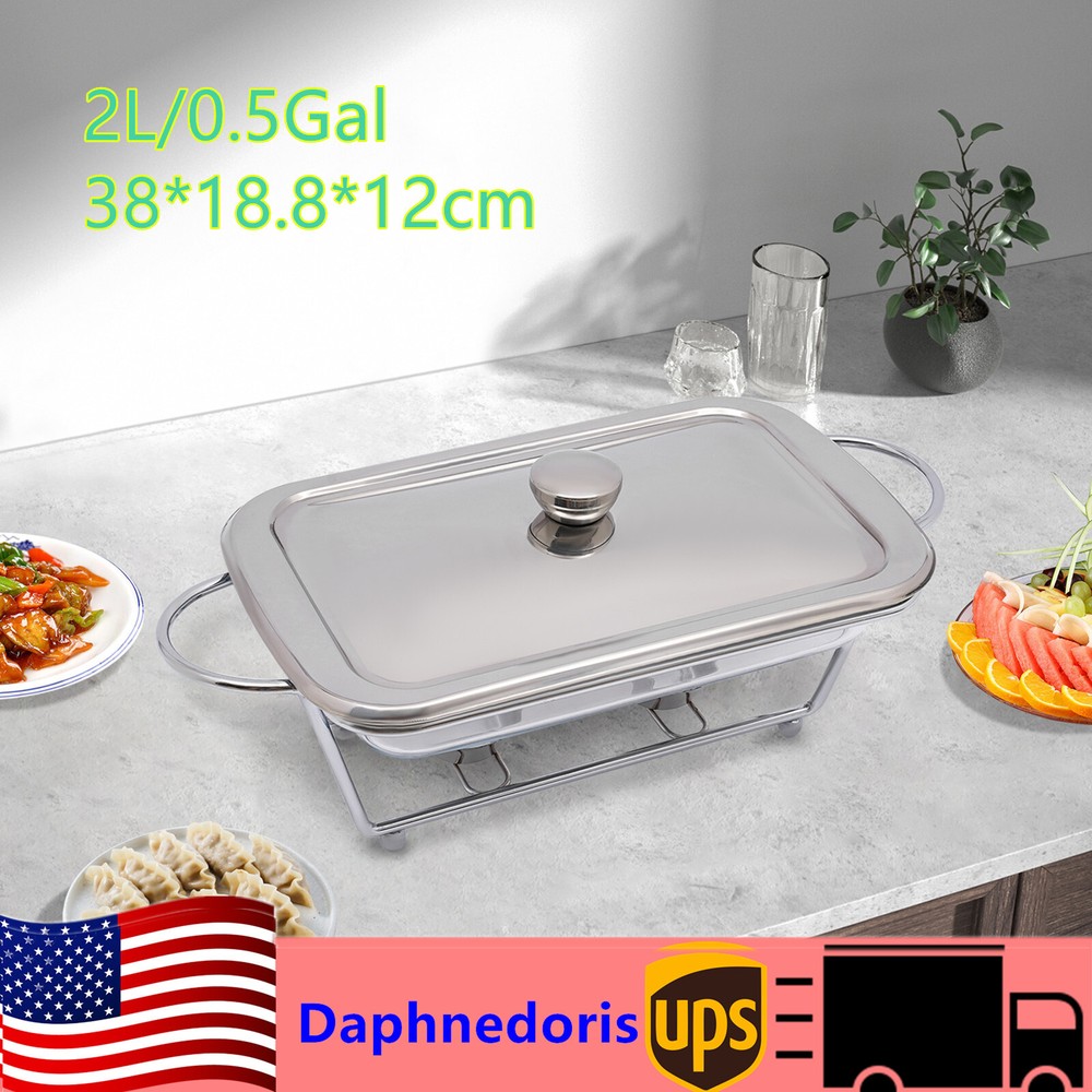 2L Countertop Chafing Dish Buffet Set Warming Tray Buffet Server Food Container
