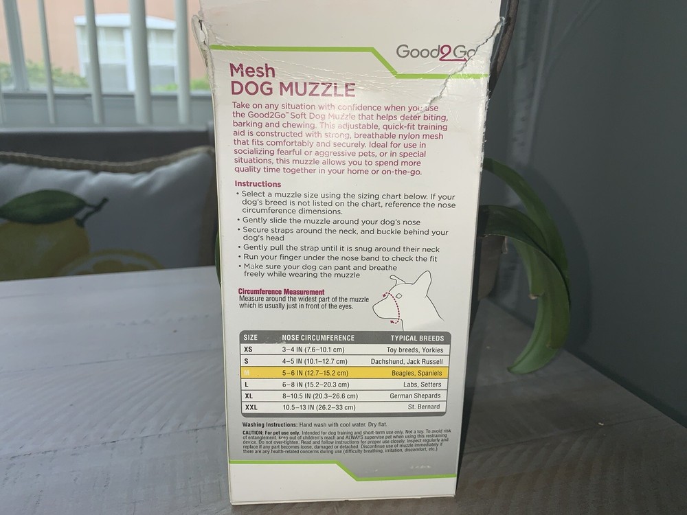 🐶Good2Go Mesh Dog Muzzle Medium 5-6 Nose Circum. {Brand New}🐶