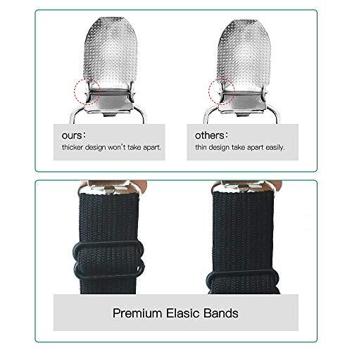 Adjustable Bed Sheet Clips, Sheet Fasteners Long type 4 pcs - 1 set Black