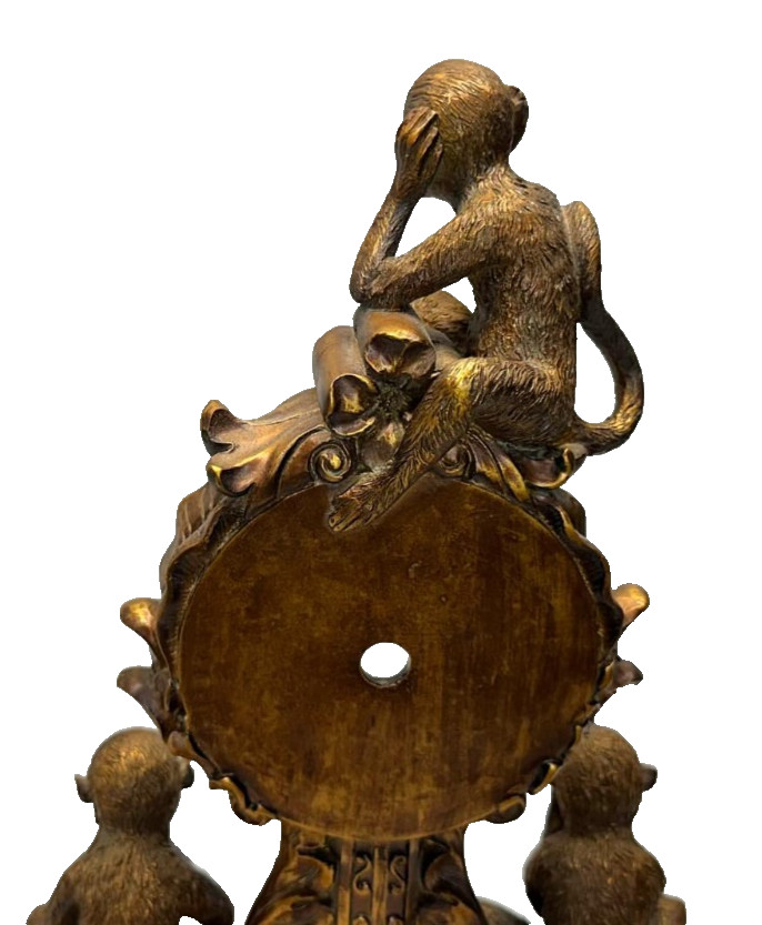 Vintage Three Wise Monkeys Mantel Clock (NO CLOCK) - PREOWNED