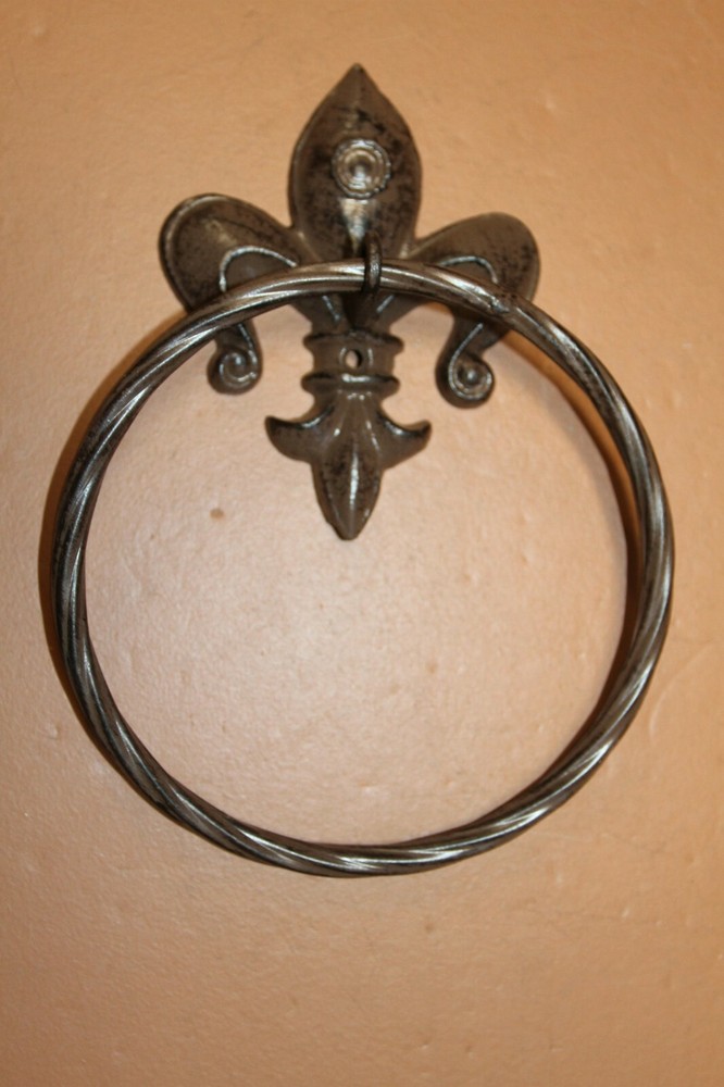 Cajun Bathroom Towel Hooks Set Solid Cast Iron, Southern Comfort 6