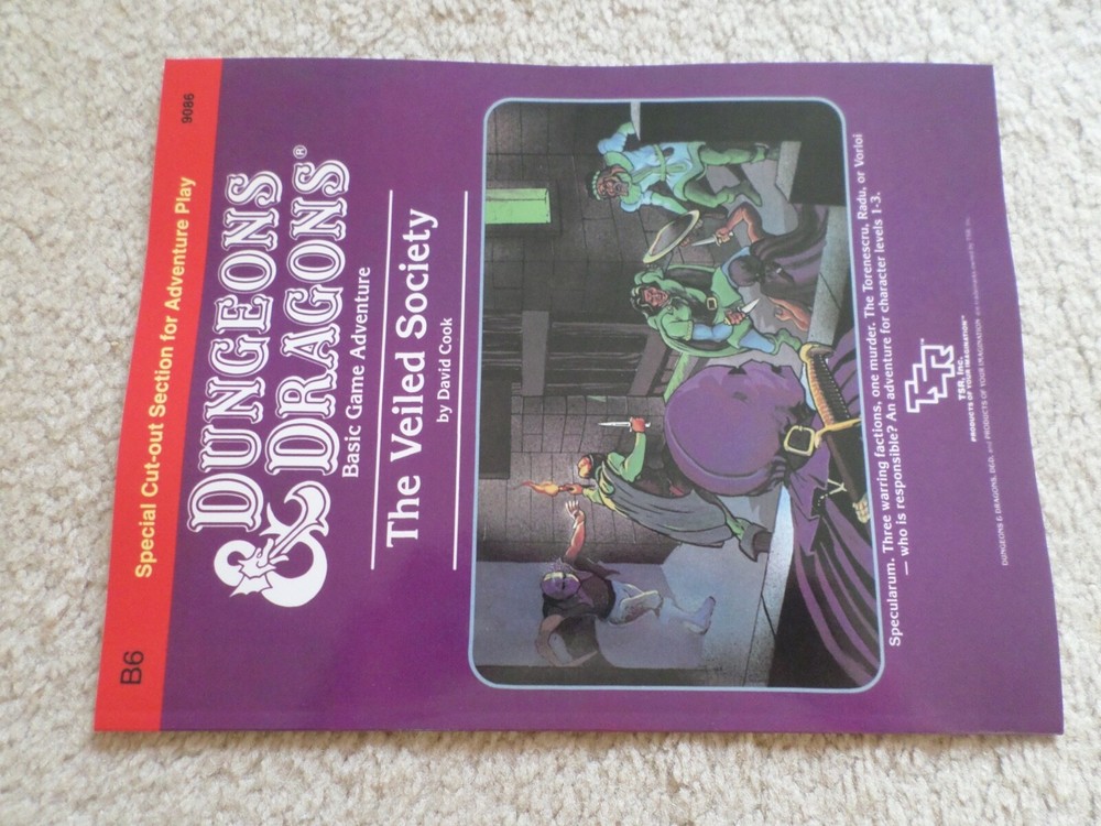 the Veiled Society  B6  Dungeons & Dragons  adventure module