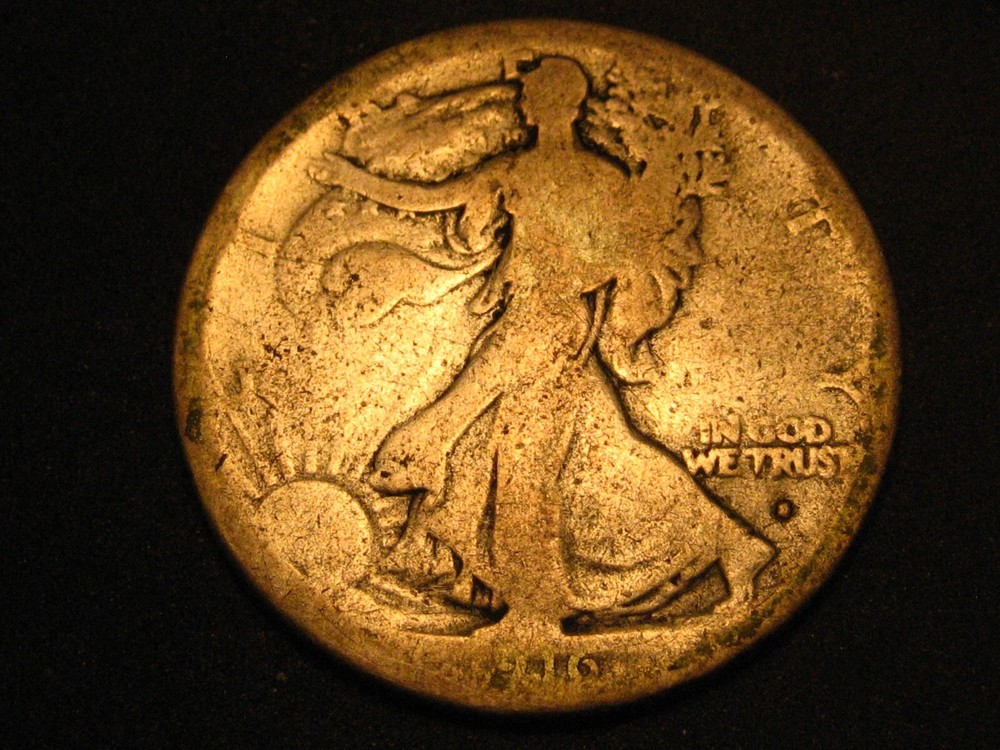 1916-S 90% Silver Walking Liberty Half Dollar