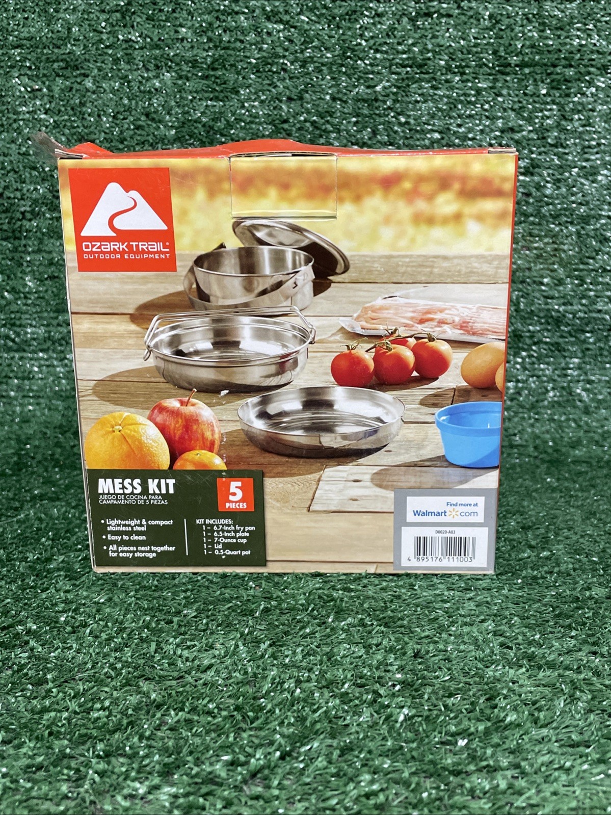Ozark Trail Stainless Steel 5 Piece Camping Mess Kit Outdoor Cooking Compact