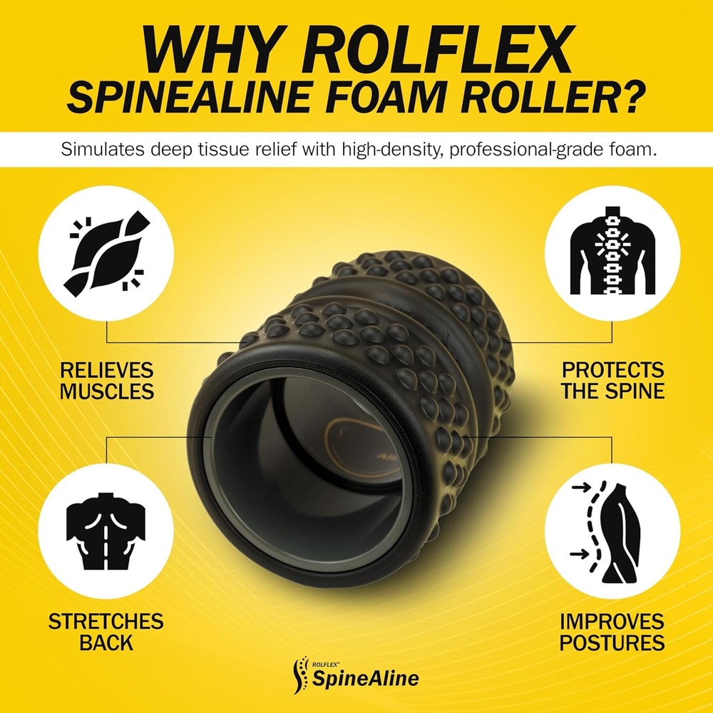 Rolflex SpineAline Back Roller – Muscle Rollers Deep Tissue Spine Alignment To