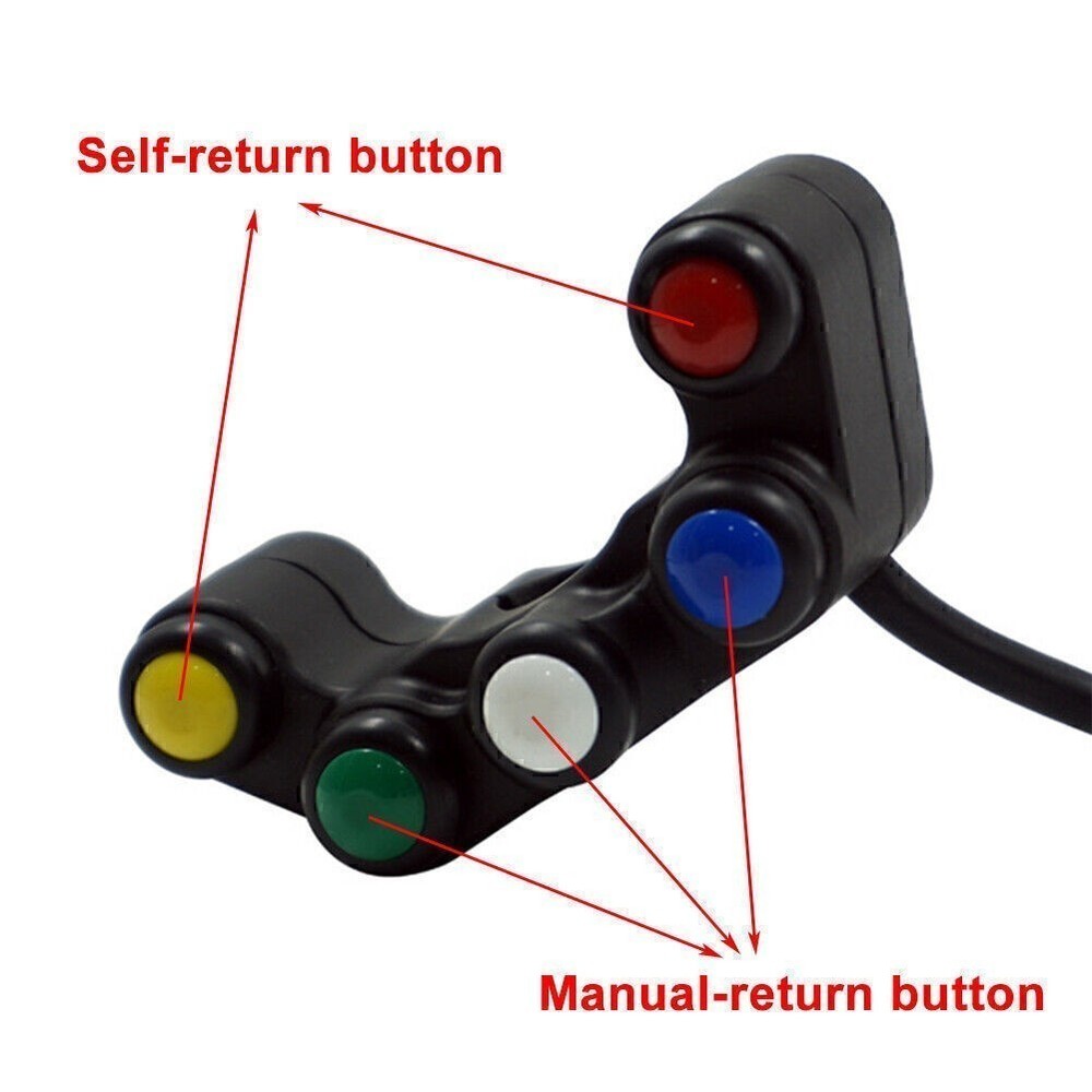 7/8" 22mm Universal Handlebar Switch 5 button Array Switches Plastic Motorcycle