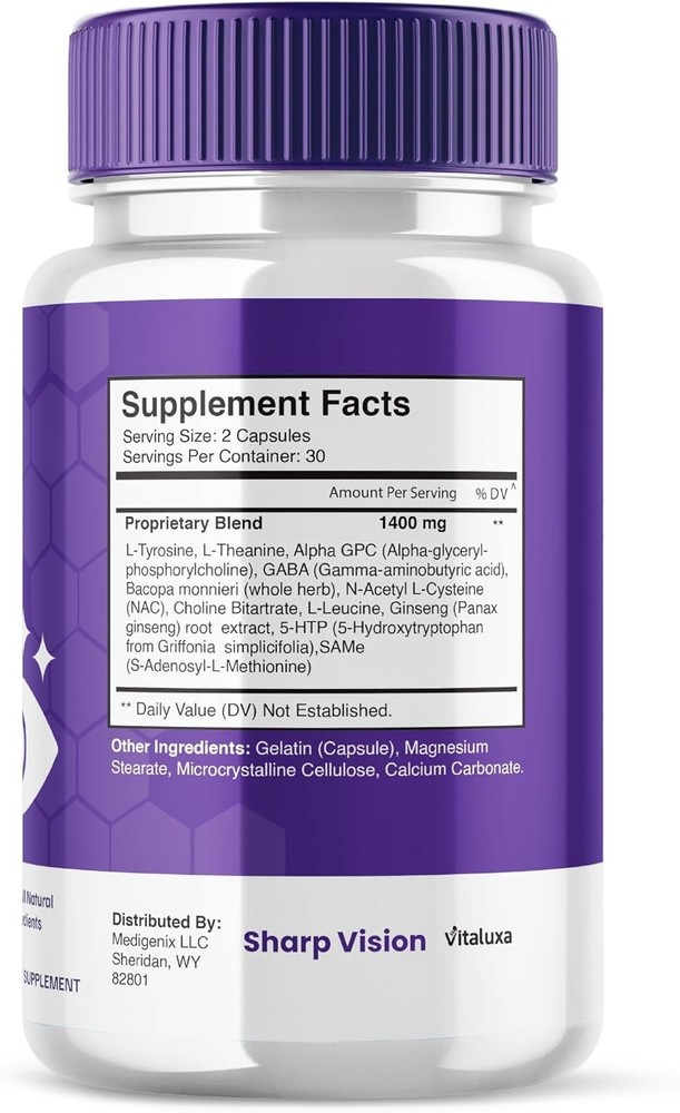 Sharp Vision Eye Support Supplement & Vitamins for Eye (60 Capsules)