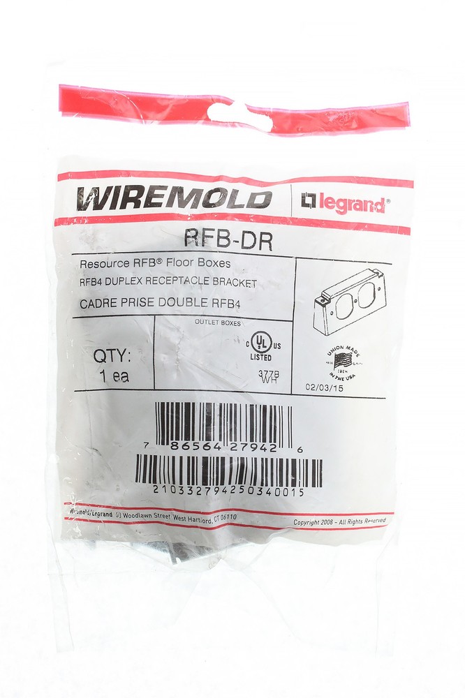 WIREMOLD RFB-DR RFB4 SERIES INTERNAL DEVICE BRACKET DUPLEX