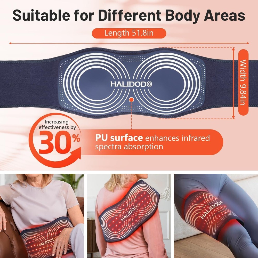 Red Light Therapy Belt & Vibration Back Massage Heated Red Light Therapy Device