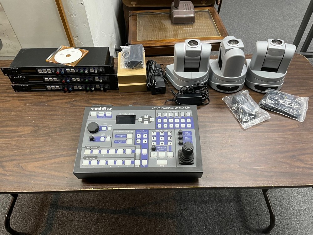 Vaddio 3 Camera System with Switcher/Controller, CCUs, Cameras & Power Supplies