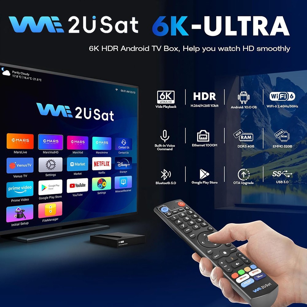We2USat K3 PRO Android TV Box 4K HDR Set-Top Box