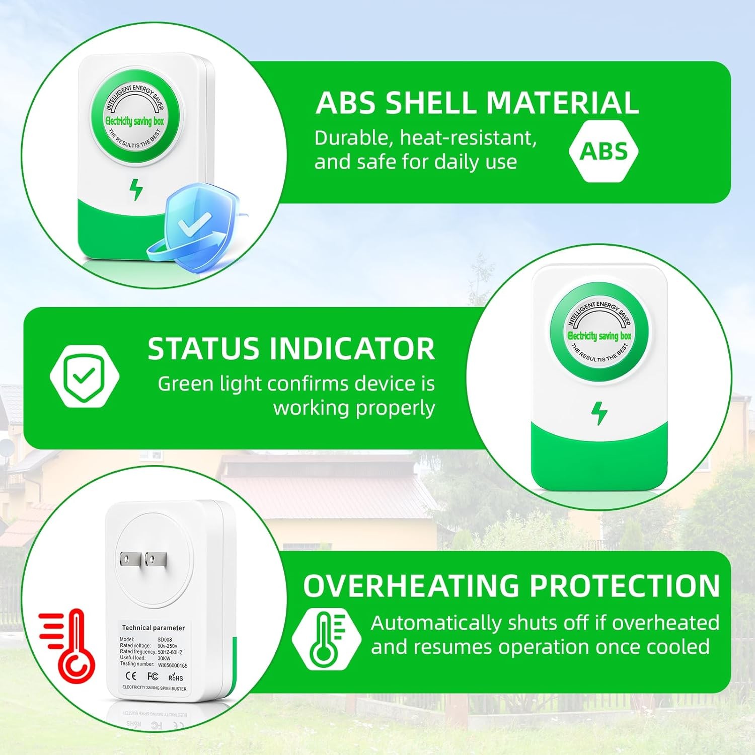 2 Pack Electricity Saver Power Saving Box Energy Saver Household Device