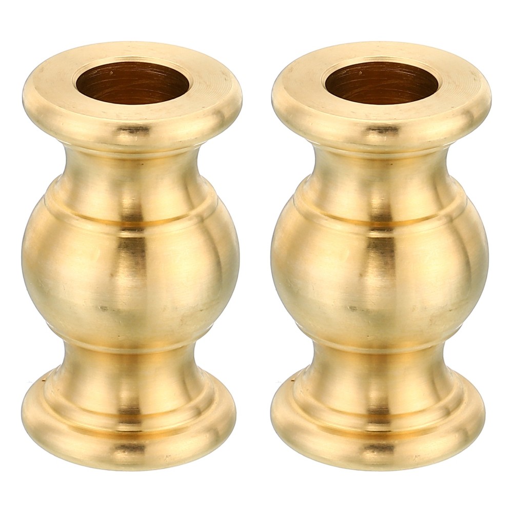 2Pack 20.5x36mm Solid Brass Lamp Neck Threaded Turned Spindle Slips Lamp Finial