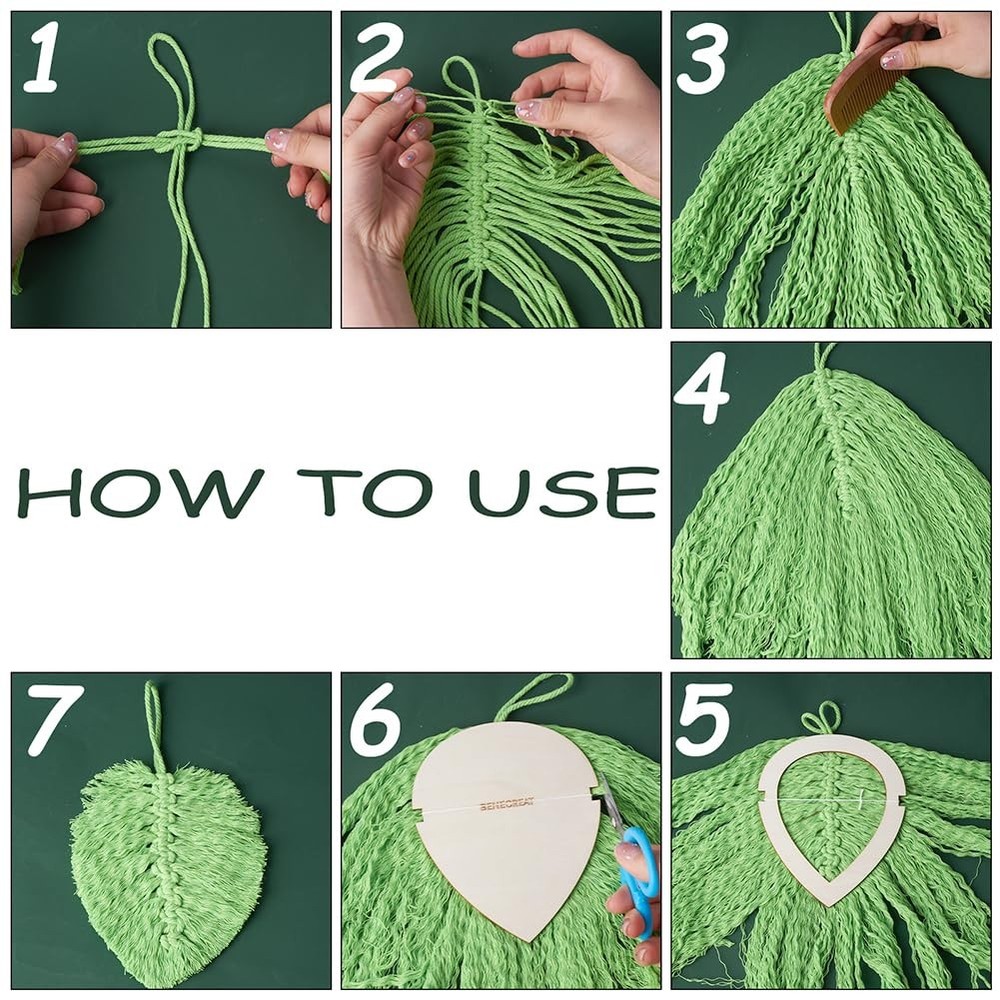 12Pcs Leaf Macrame Cutting Molds Wood Macrame Leaf Cutting Template Macrame F...