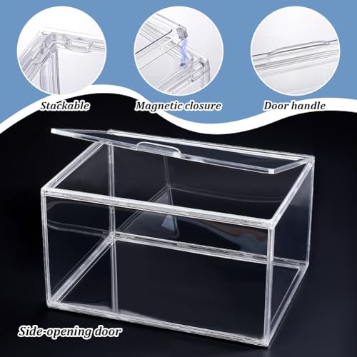 2 Pcs Clear Acrylic Display Case, 36x22x27cm Rectangle Display Cabinet Cube