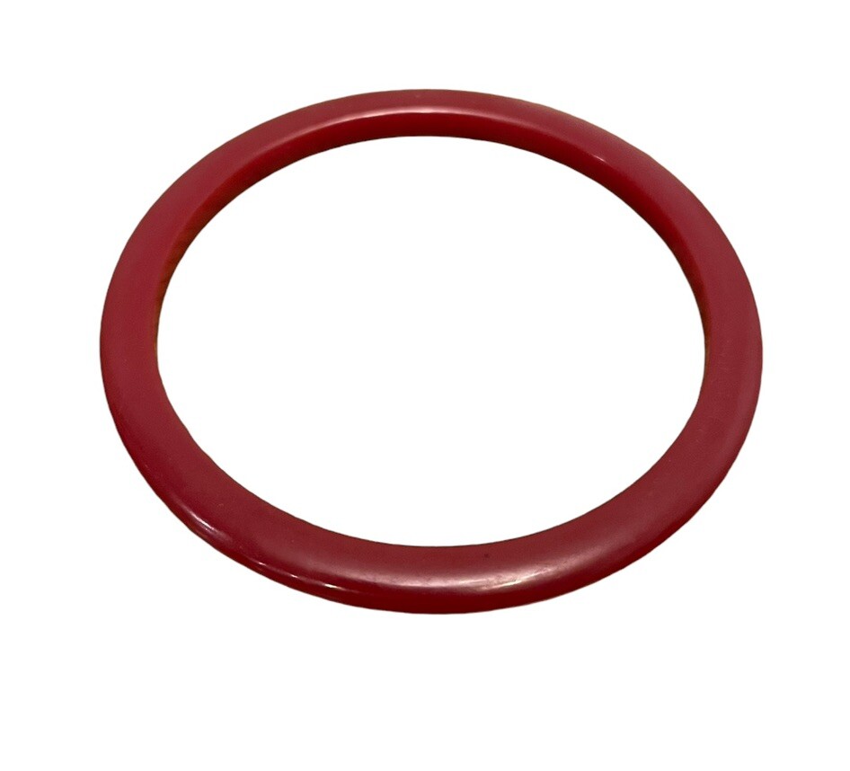 Vintage Cherry Red Bakelite Round Spacer Bangle Bracelet 3” Tested