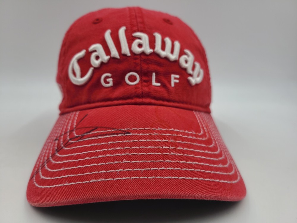 Callaway Golf FT-5 Tour i Autographed Signed Strapback Adjustable Hat Cap Red