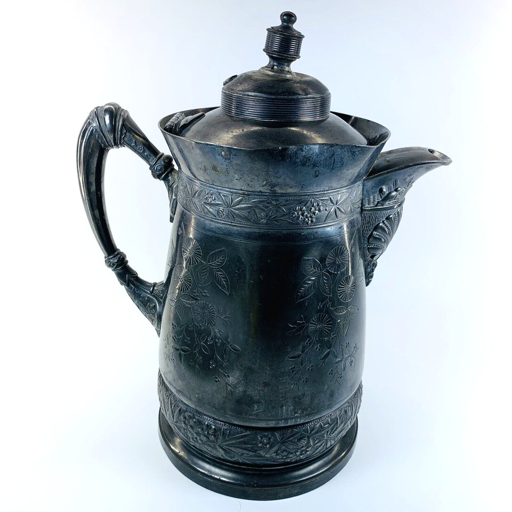 Antique Simpson Hall Miller Silver Plated Water Pitcher Jug. #387