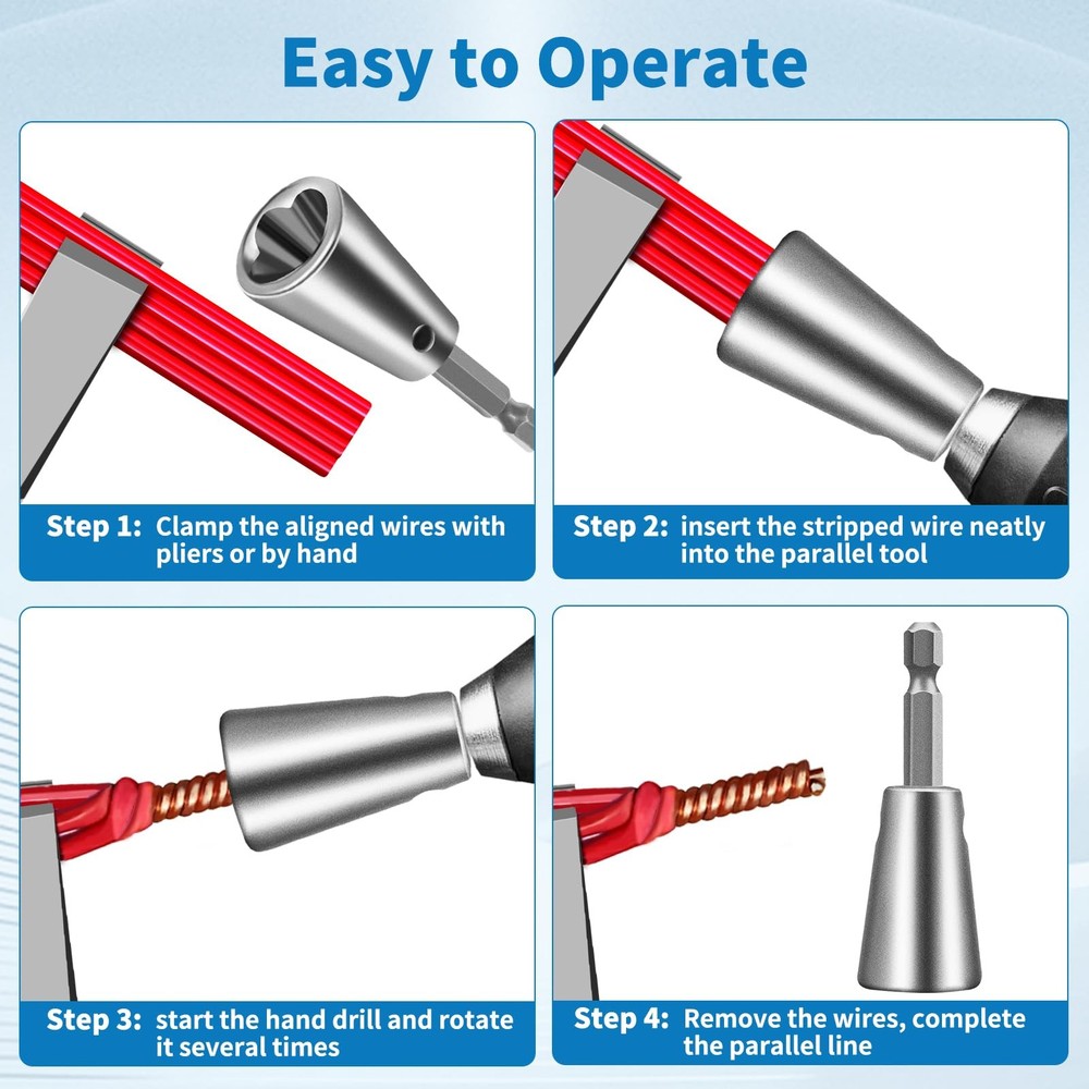 BURMONG 3Pcs 2026 Wire wire twisting tool for drill, Silver Twister