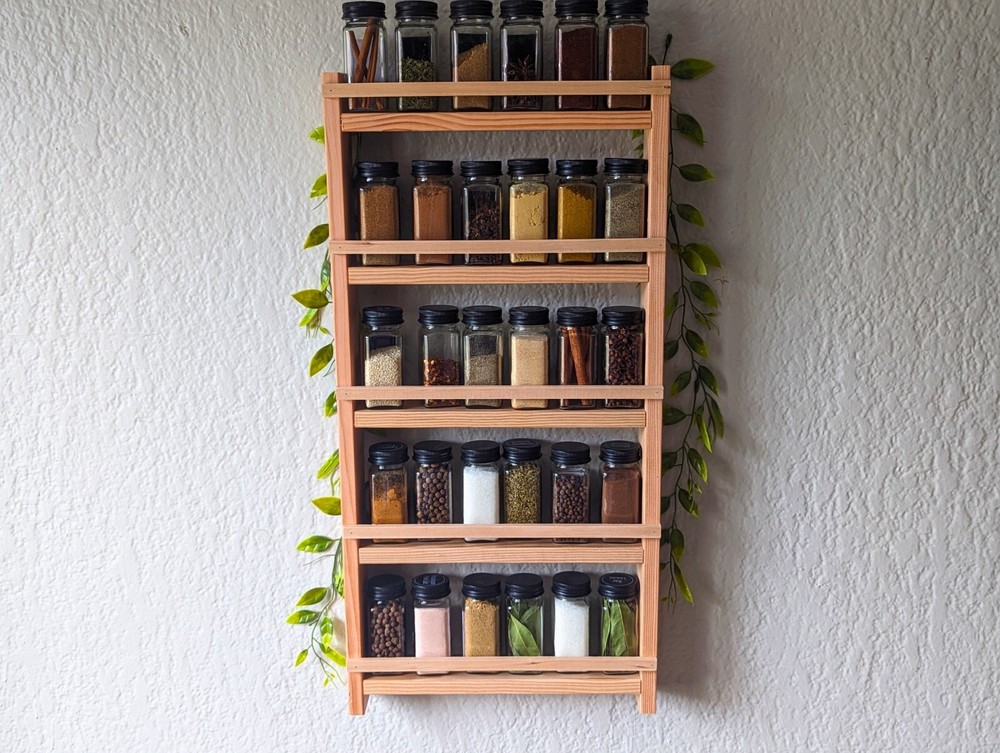 Large 5-Tier Spice Rack for Kitchen, Wall Mounted