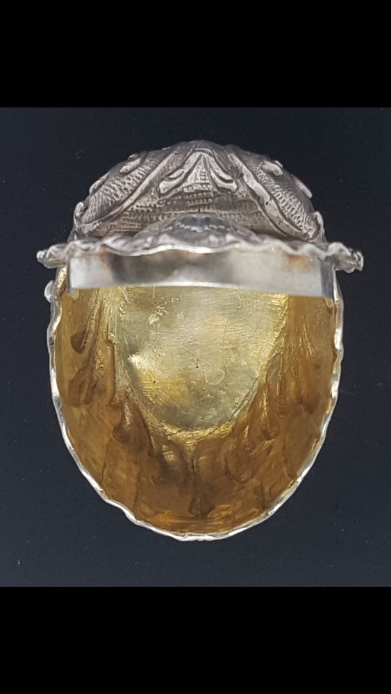 Antique Continental Silver Sea Shell Roccoco Relief