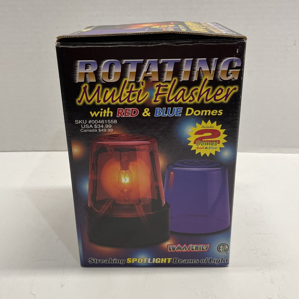 Rotating Multi Flasher with Red and Blue Domes with Extra Bulbs