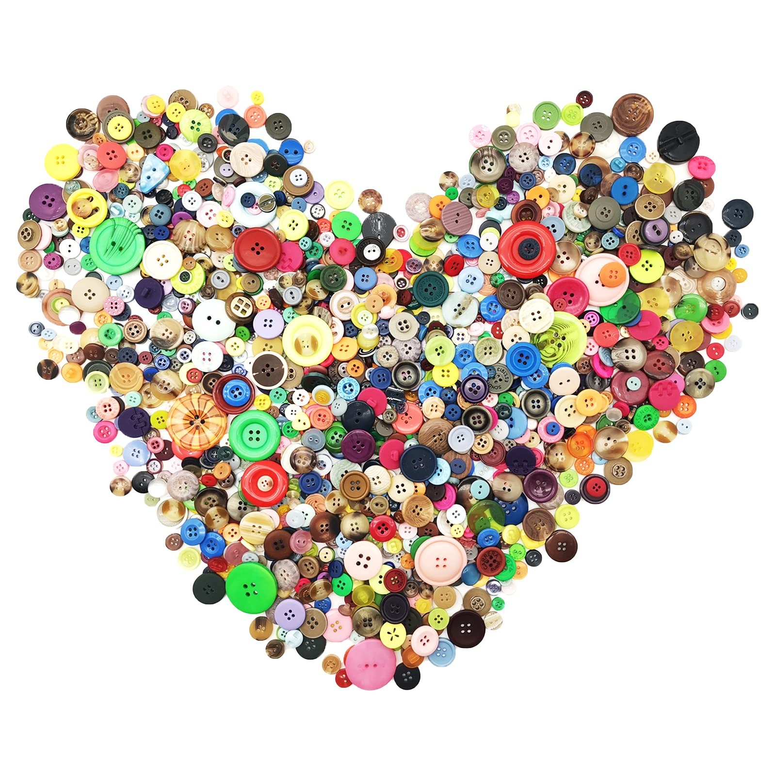 600-700Pcs Multicolor Buttons for Crafts Bulk Assorted Multicolored Craft But...