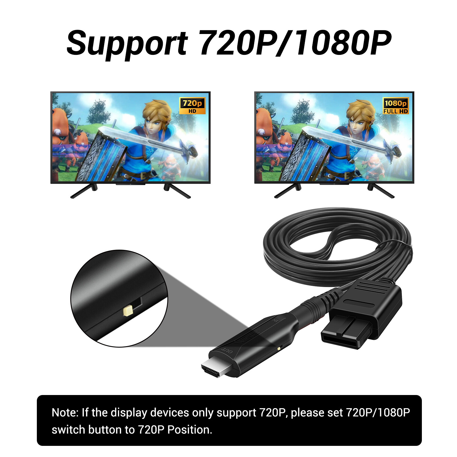N64 To HDMI Converter Adapter HD 720P/1080P Cable for Nintendo N64 GameCube SNES