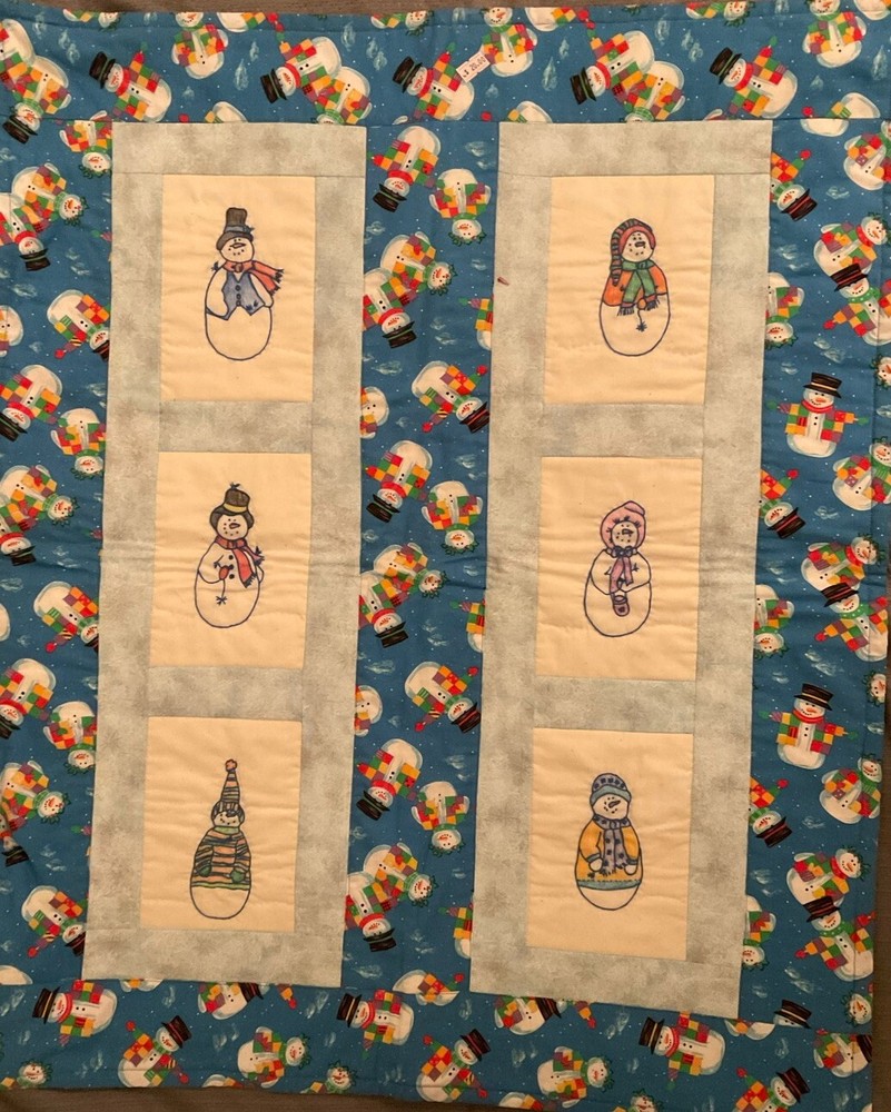 Wall quilt snowman winter theme
