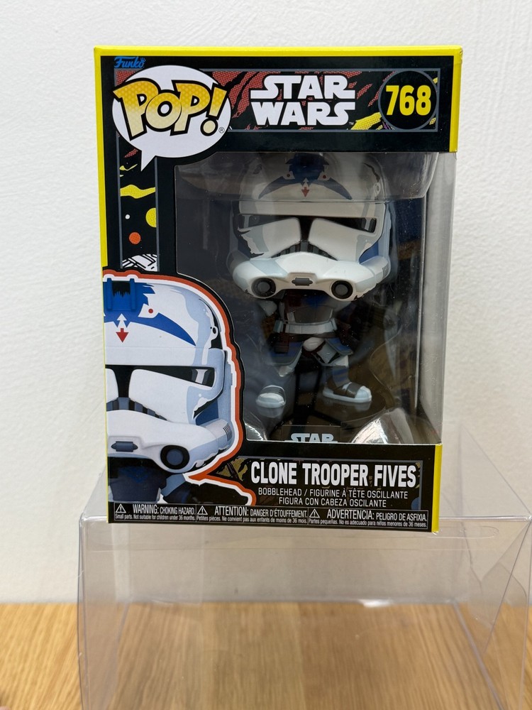 Funko Pop! Star Wars - Clone Trooper Fives (Retro) #768 + FREE POP PROTECTOR