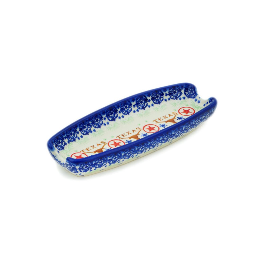 Polish Pottery Corn Tray 9" Texas State