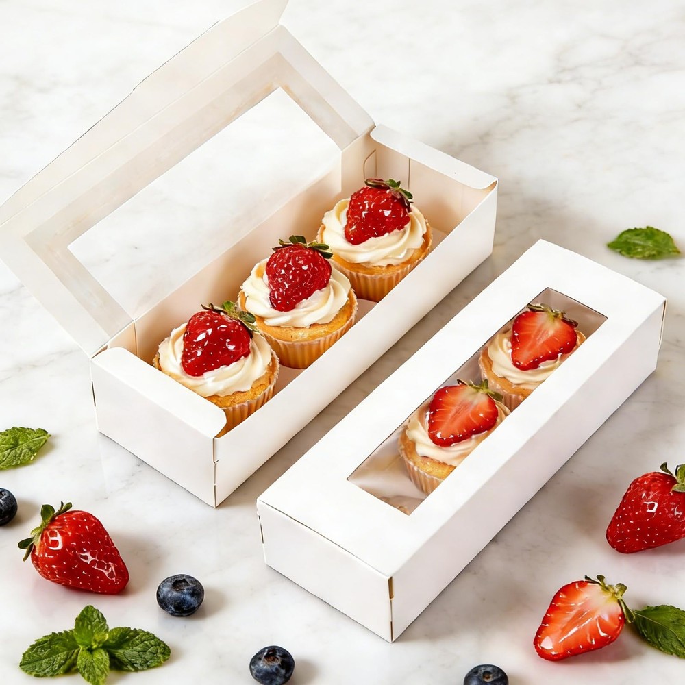 50 Pack 12" x 4" x 3.5" Roll Cake Boxes