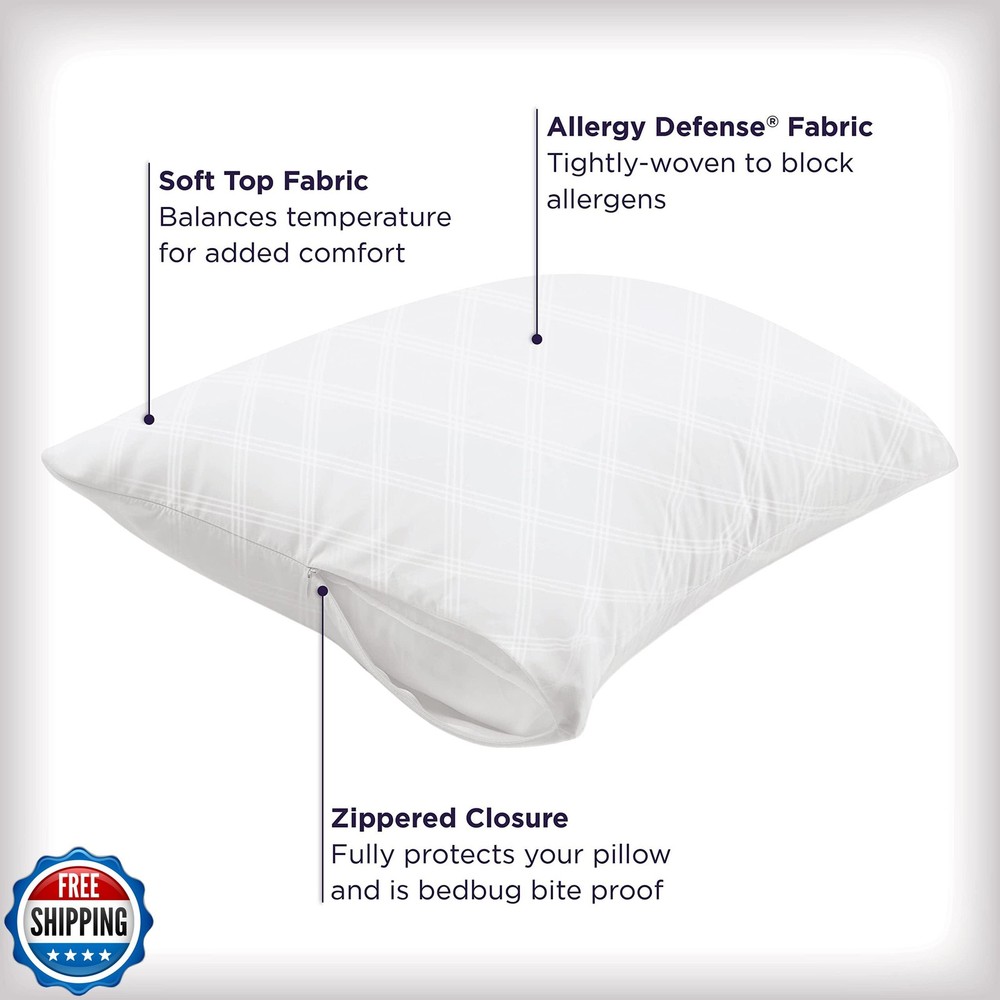 Set of 4 Standard/Queen AllerEase Pillow Protectors - Temperature Balancing,