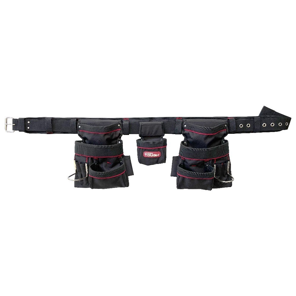 Padded Leather Carpenter Tool Belt Rig with Pouch for Construction Work