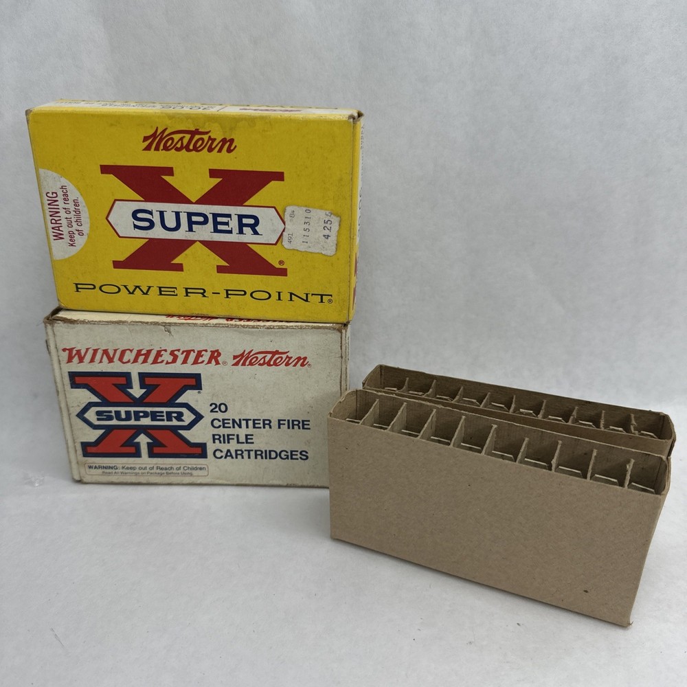 Western Super X Power Point 30-06 Springfield Gr Empty Ammo Box With Insert X2